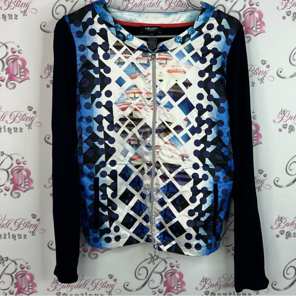 Olsen Europe sweater zip up Aztec multicolor Colorful Zip-Up Jacket